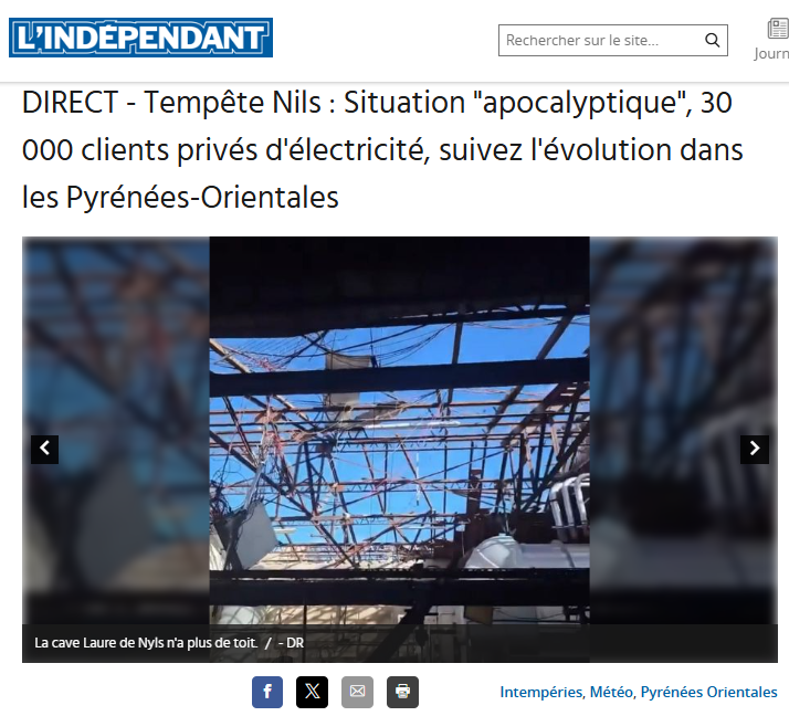 Urgence bâtiment industriel : toiture et charpente métallique arrachées après tempête Nils